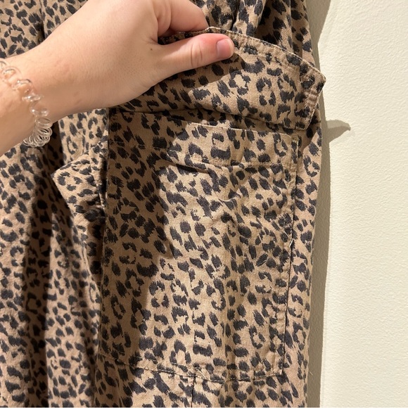 Aerie Leopard Print Linen Cargo Joggers Sz S - Picture 5 of 7